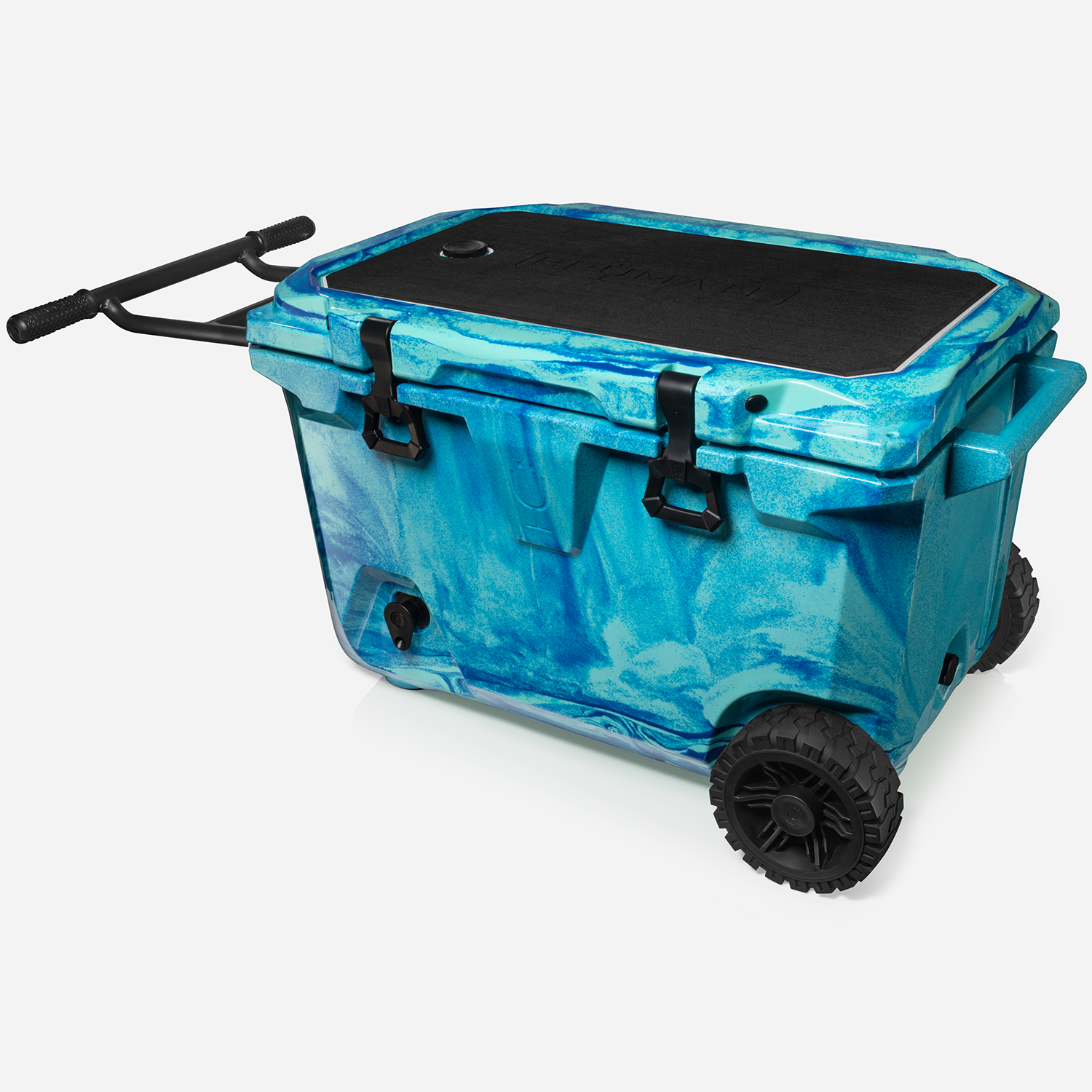 Br Tank 55-Quart Double Drink Holder Cooler Bundle | Ocean Swirl