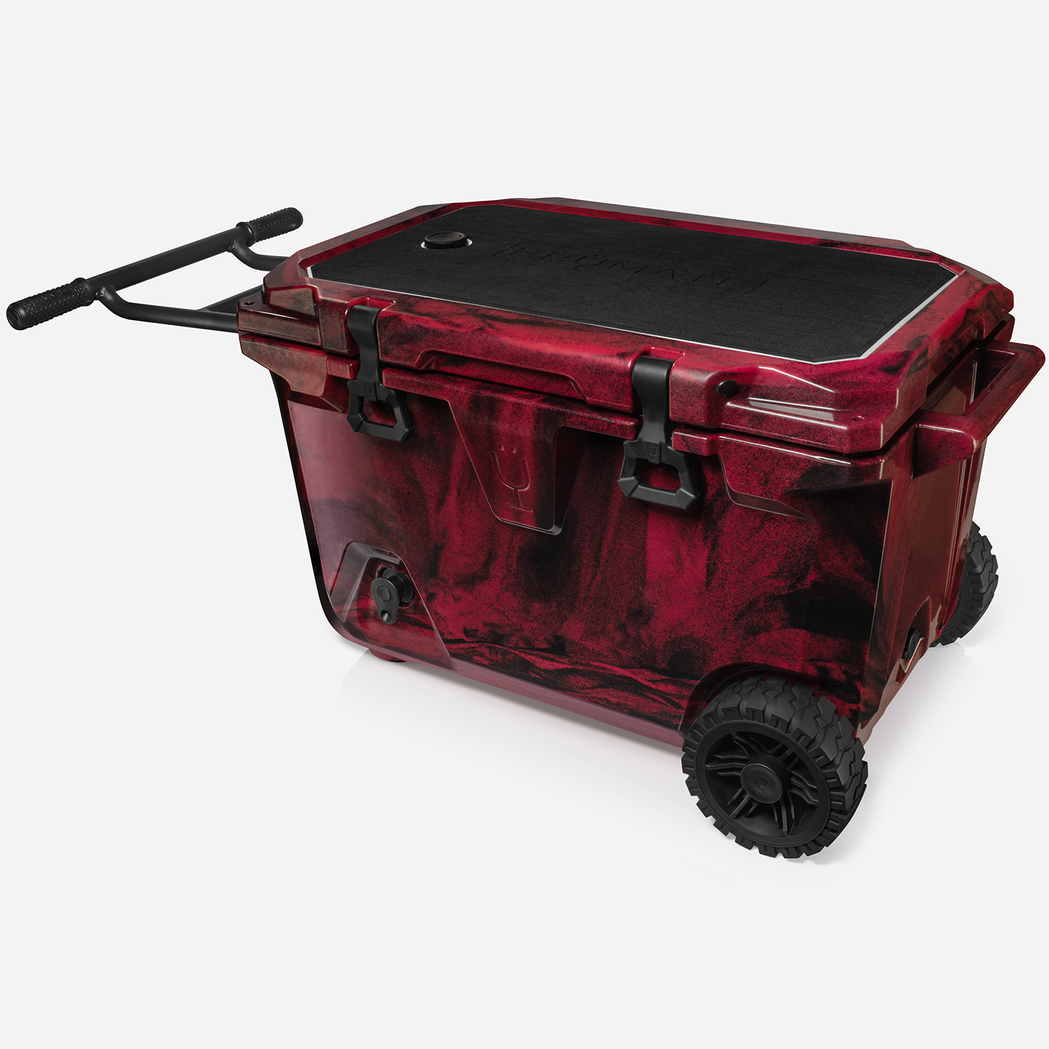 Br Tank 55-Quart Rolling Cooler | Red & Black Swirl